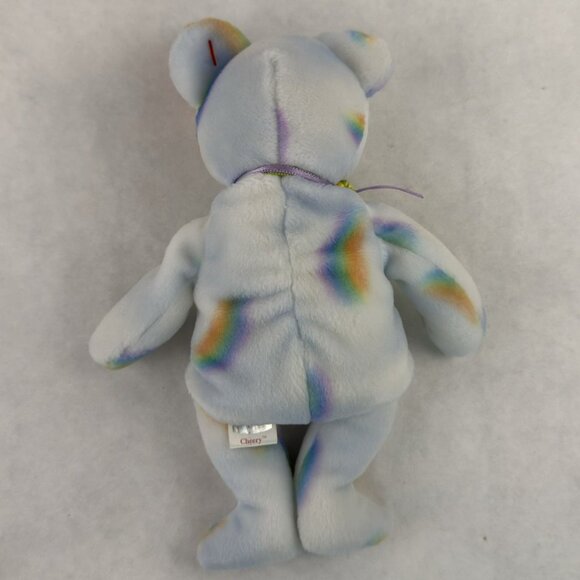 Vtg Ty Beanie Baby Cheery Bear Multicolor Rainbow Pastel Plush DOB Aug 18 2000 - Picture 6 of 15